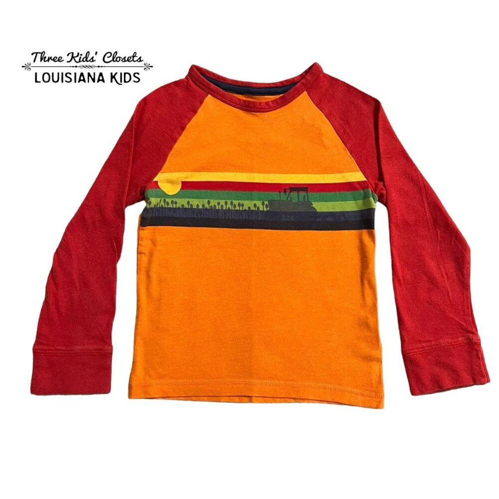 Little Bird By Jools Oliver 4-5Y Tractor Sunset Raglan Shirt